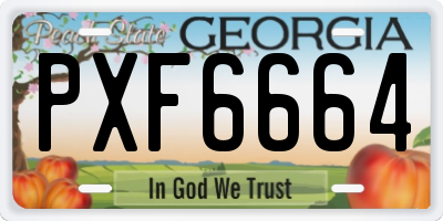 GA license plate PXF6664