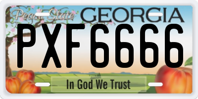 GA license plate PXF6666