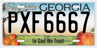 GA license plate PXF6667