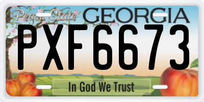 GA license plate PXF6673