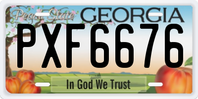 GA license plate PXF6676