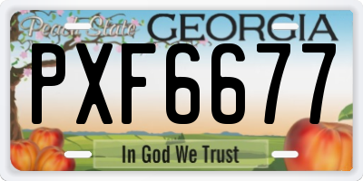 GA license plate PXF6677