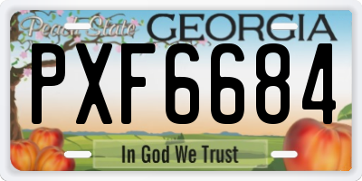 GA license plate PXF6684