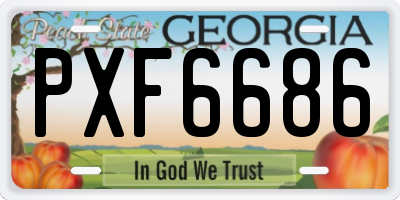 GA license plate PXF6686
