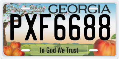 GA license plate PXF6688
