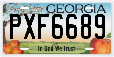 GA license plate PXF6689