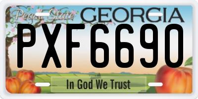 GA license plate PXF6690