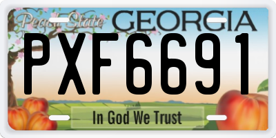 GA license plate PXF6691