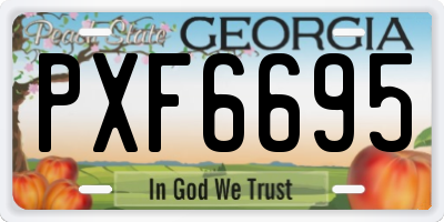 GA license plate PXF6695