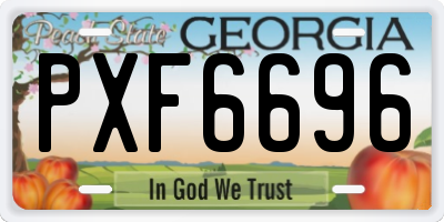 GA license plate PXF6696