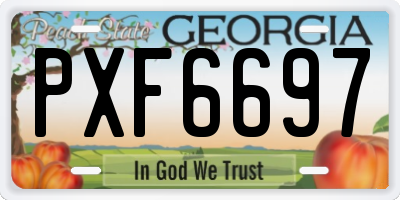 GA license plate PXF6697