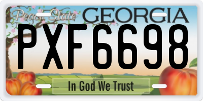 GA license plate PXF6698
