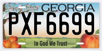 GA license plate PXF6699