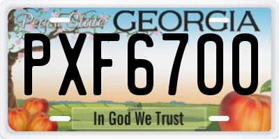 GA license plate PXF6700