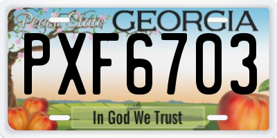 GA license plate PXF6703