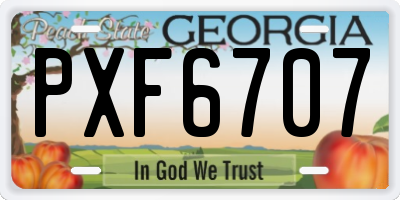 GA license plate PXF6707