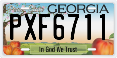 GA license plate PXF6711