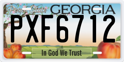 GA license plate PXF6712
