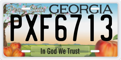 GA license plate PXF6713