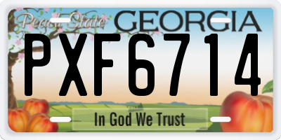 GA license plate PXF6714