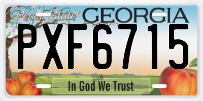 GA license plate PXF6715
