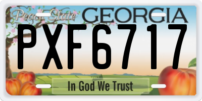 GA license plate PXF6717