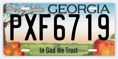 GA license plate PXF6719
