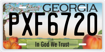 GA license plate PXF6720