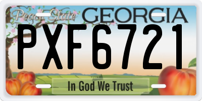 GA license plate PXF6721