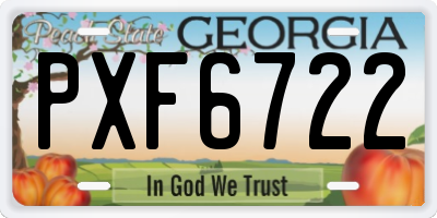 GA license plate PXF6722