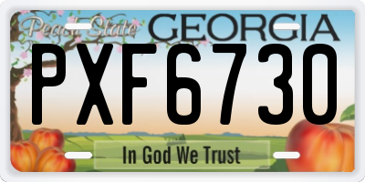 GA license plate PXF6730