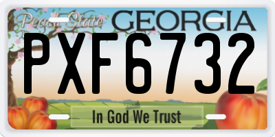 GA license plate PXF6732