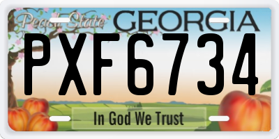 GA license plate PXF6734