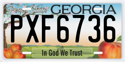 GA license plate PXF6736