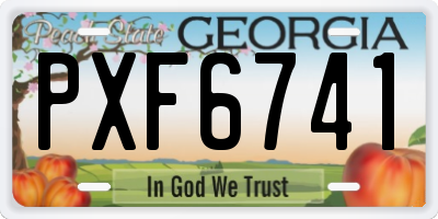GA license plate PXF6741