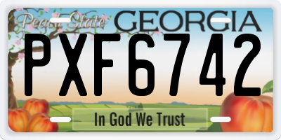 GA license plate PXF6742