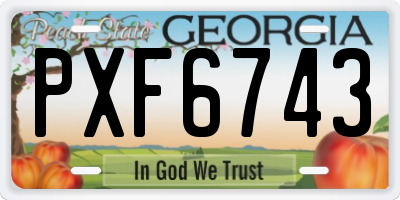 GA license plate PXF6743