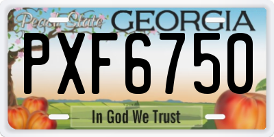 GA license plate PXF6750