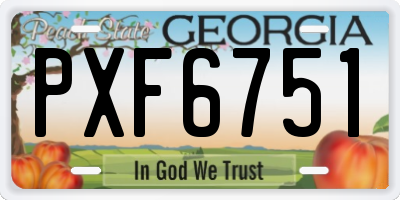 GA license plate PXF6751