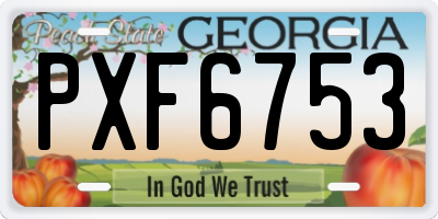 GA license plate PXF6753