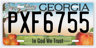 GA license plate PXF6755