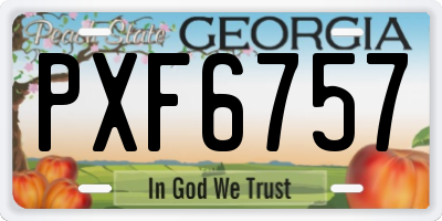 GA license plate PXF6757