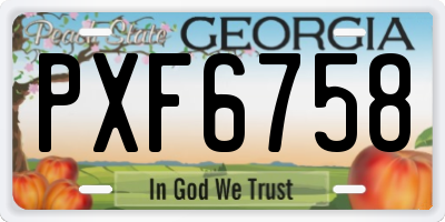 GA license plate PXF6758