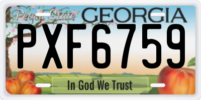 GA license plate PXF6759