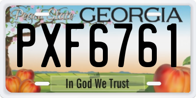 GA license plate PXF6761