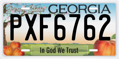 GA license plate PXF6762