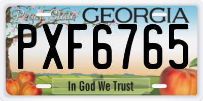 GA license plate PXF6765