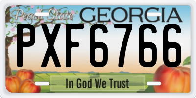GA license plate PXF6766