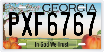 GA license plate PXF6767