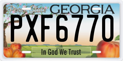 GA license plate PXF6770